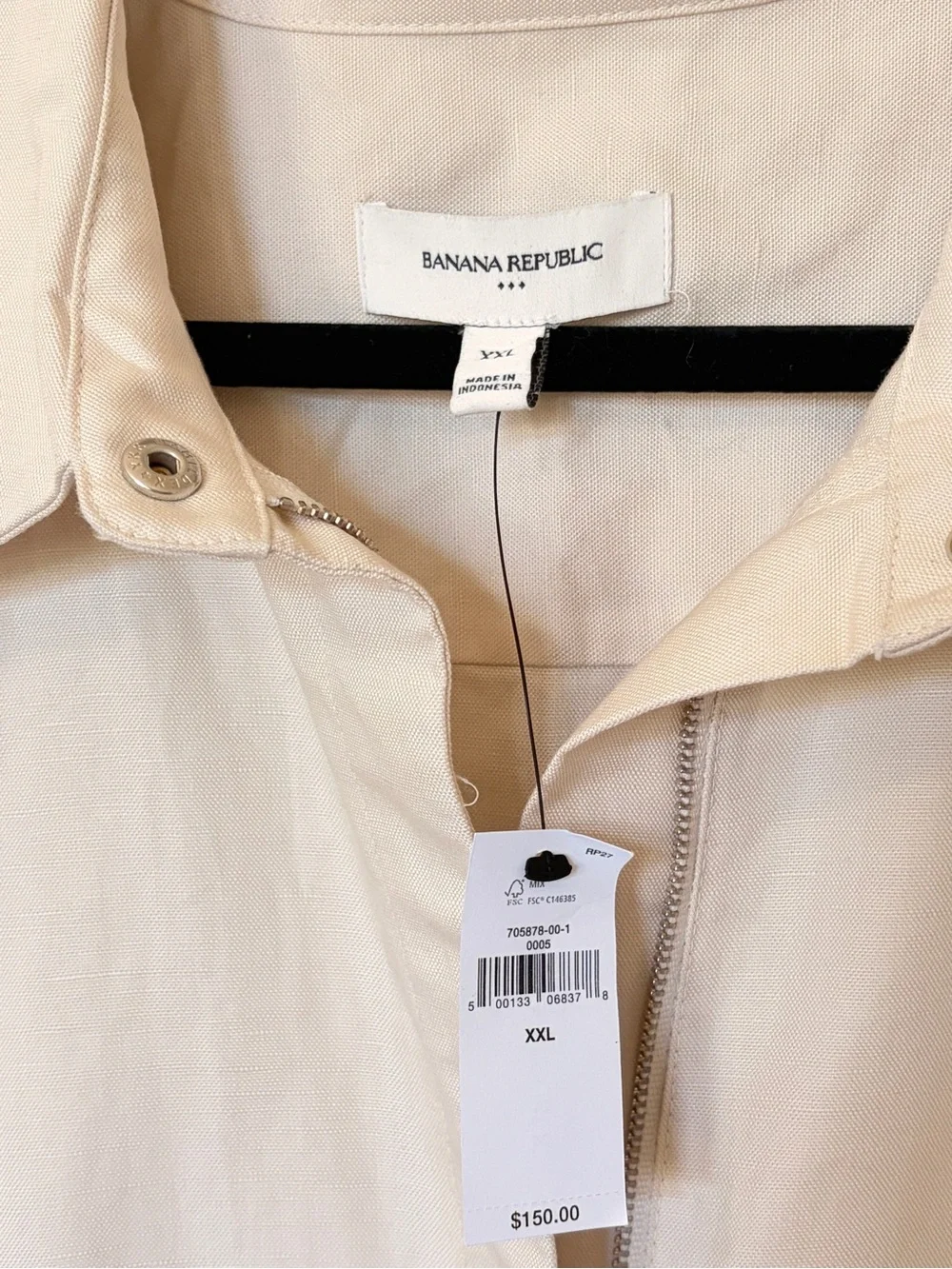 Banana Republic Linen Blend Belted Wide Leg Jumpsuit Ivory 2X